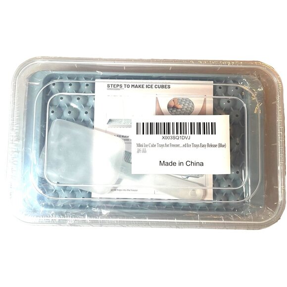 Mini Ice Cube Trays 4 Layers For Freezer With Lid & Scoop Easy Release BPA Free - Picture 2 of 12